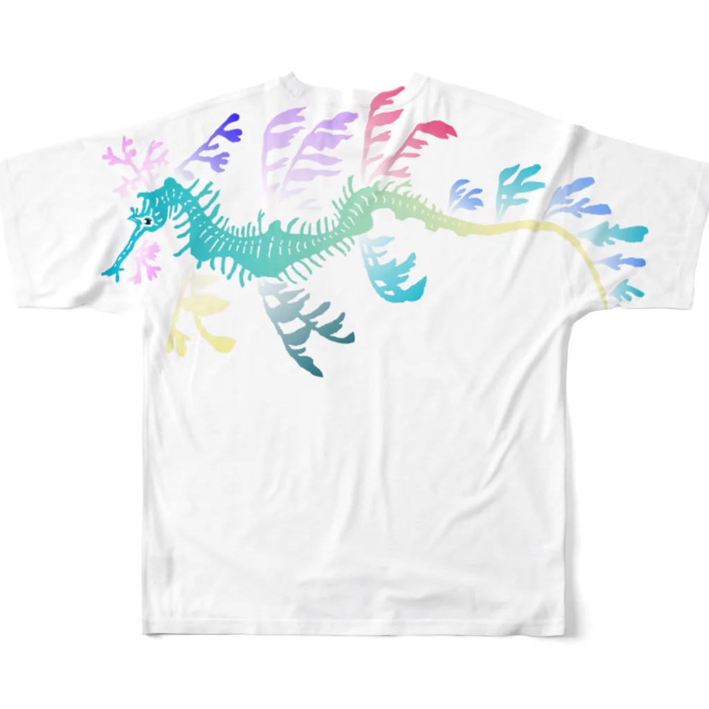 栗坊屋のリーフィーシードラゴン All-Over Print T-Shirt :back