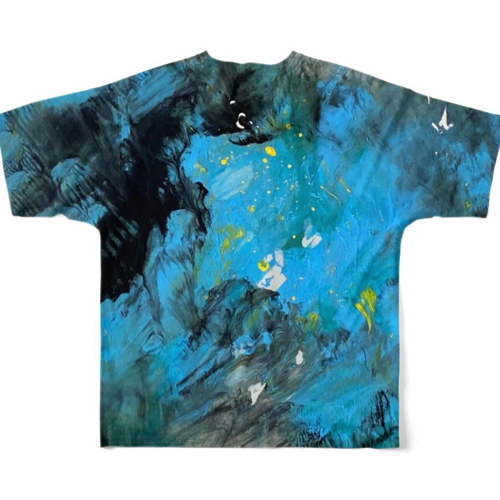 ザザビー・ドゥの青と黒ぐるぐる All-Over Print T-Shirt :back