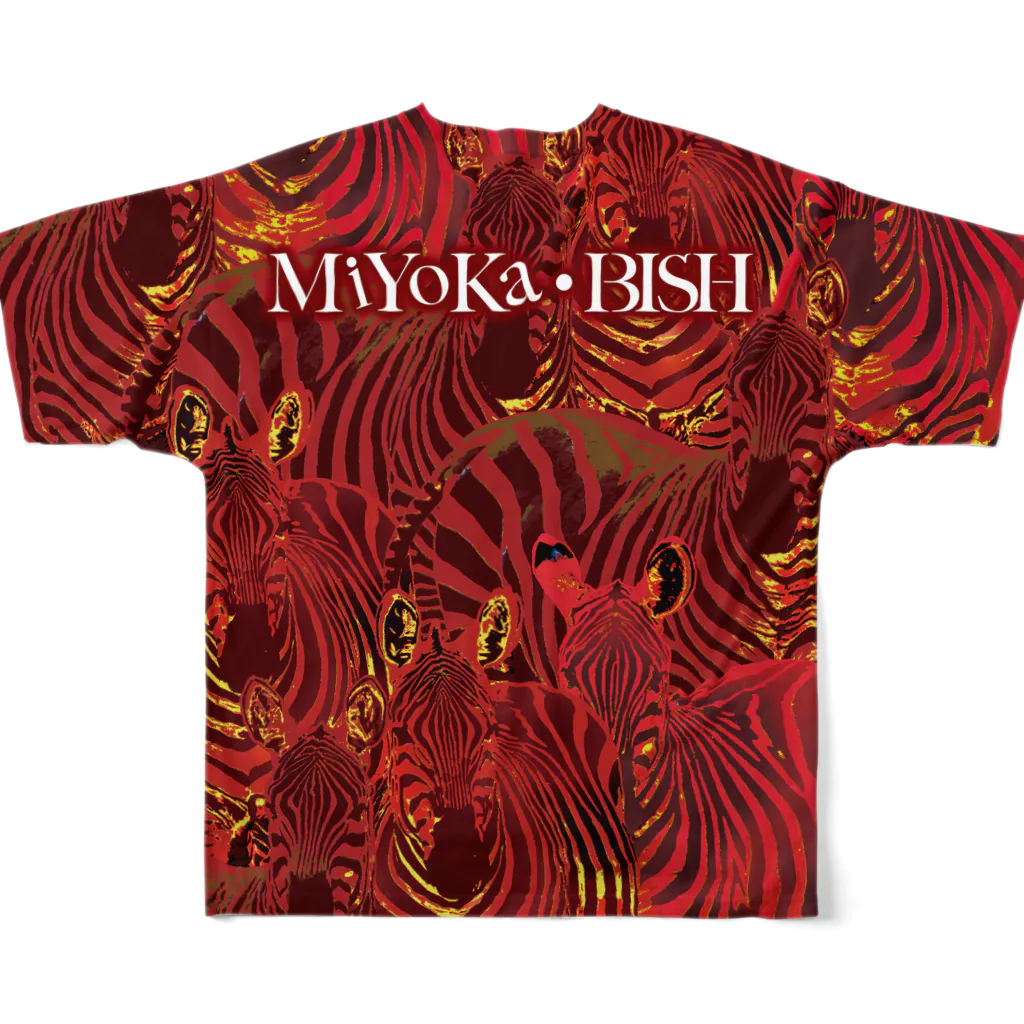 MiYoKa-BISHのRed Zebra by MiYoKa-BISH All-Over Print T-Shirt :back