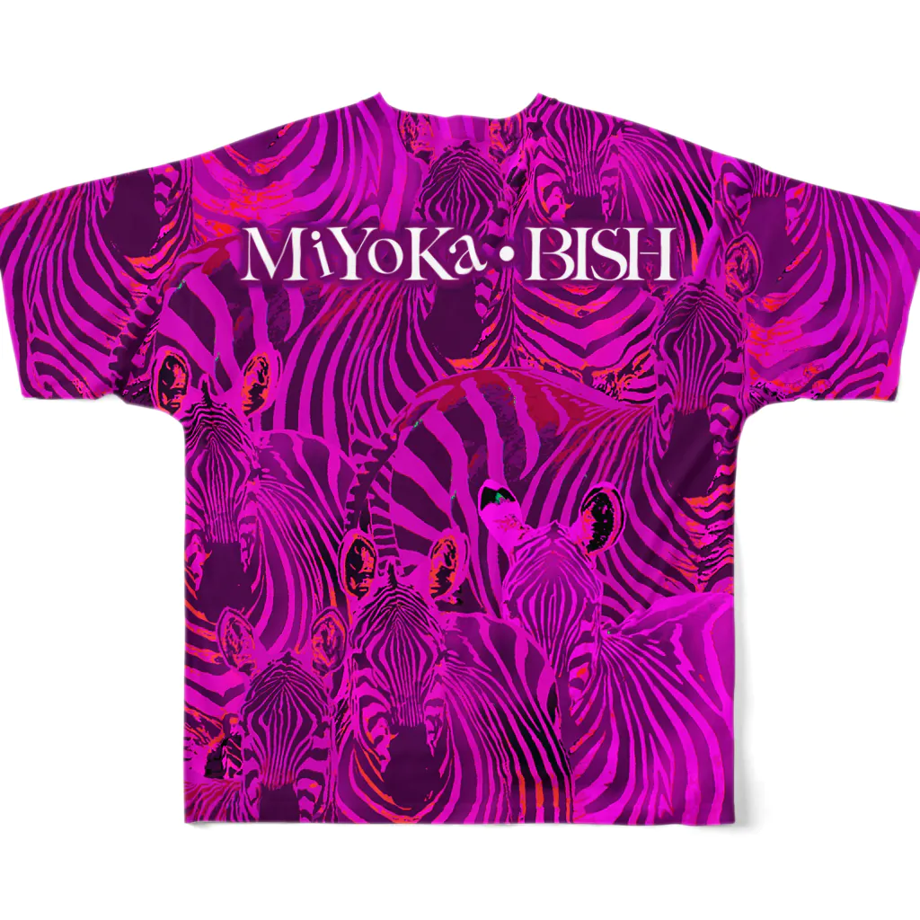 MiYoKa-BISHのShockingPink Zebra by MiYoKa-BISH All-Over Print T-Shirt :back