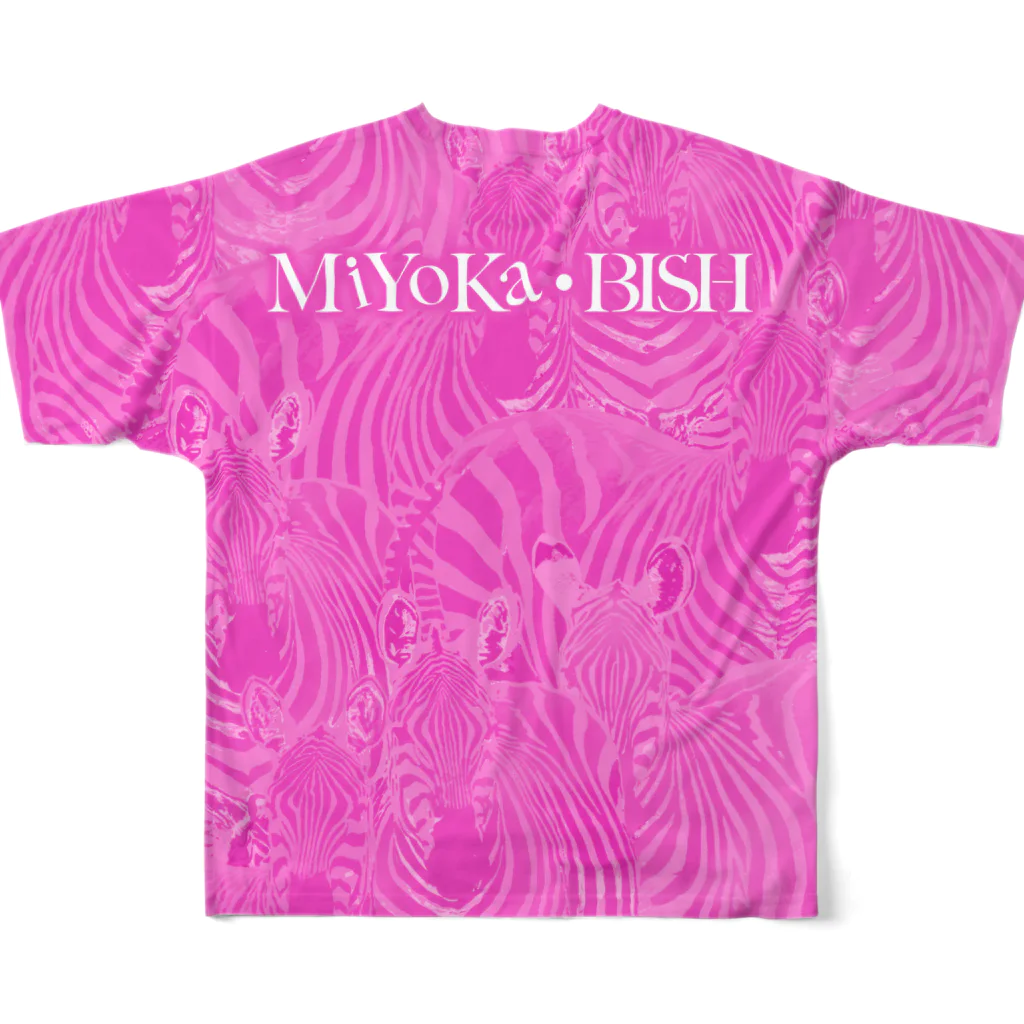 MiYoKa-BISHのPink Zebra by MiYoKa-BISH フルグラフィックTシャツの背面