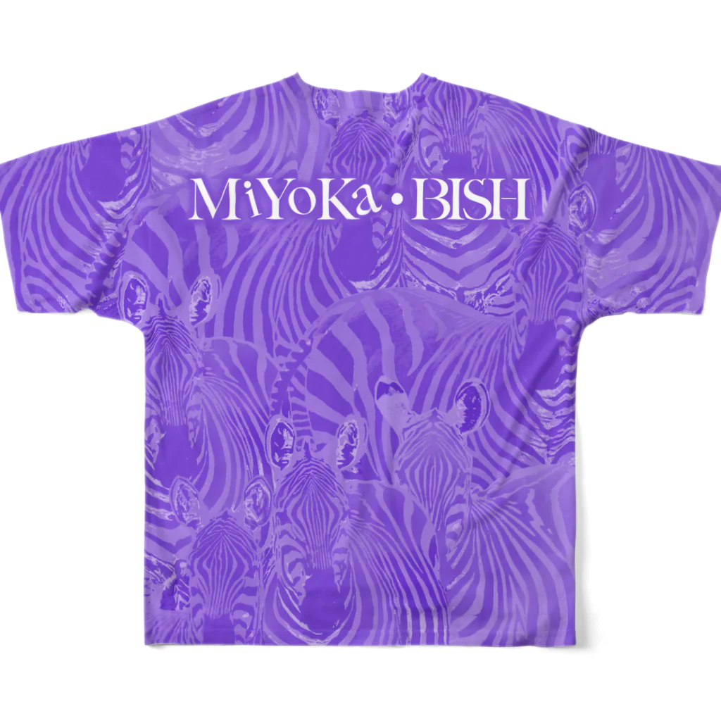 MiYoKa-BISHのPurple Zebra by MiYoKa-BISH フルグラフィックTシャツの背面