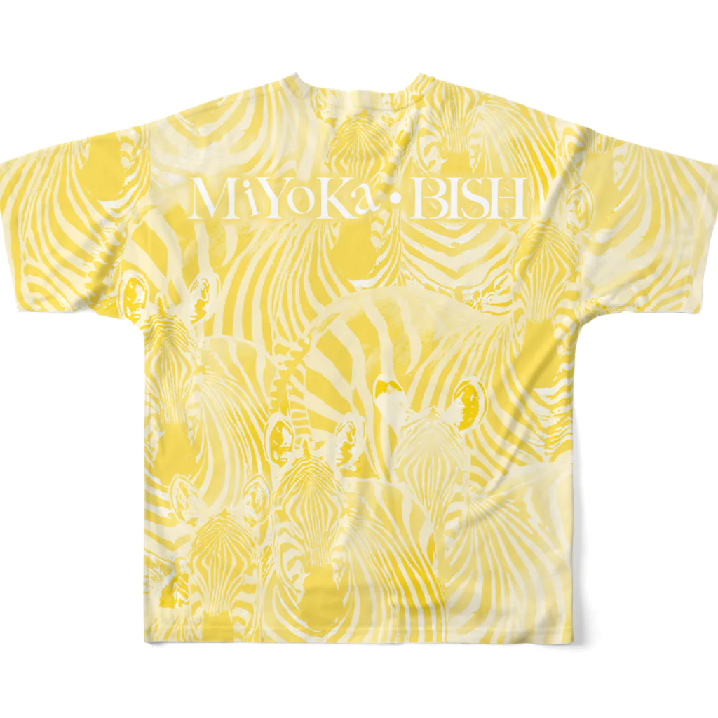 MiYoKa-BISHのYellow Zebra by MiYoKa-BISH フルグラフィックTシャツの背面