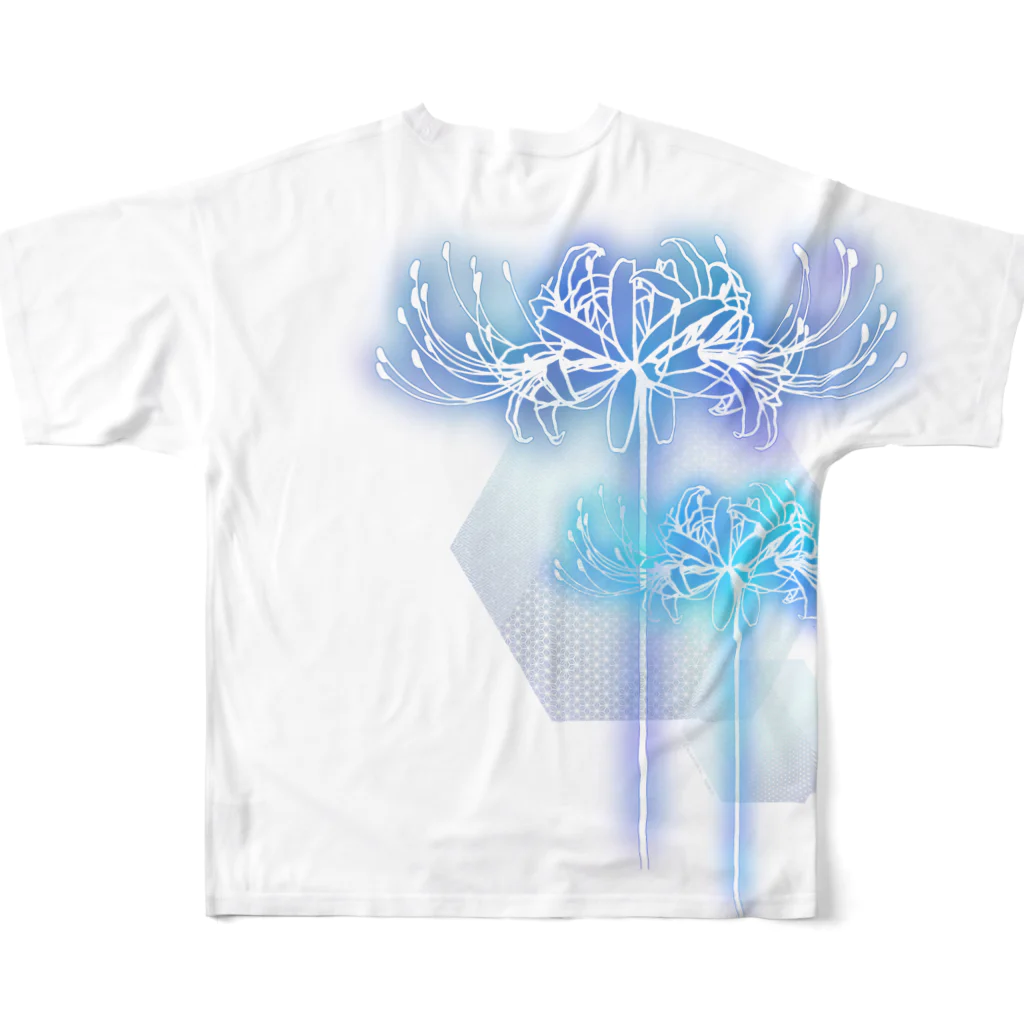 綾錦工房 りこりすの曼珠沙華 - 朧【月光】 All-Over Print T-Shirt :back