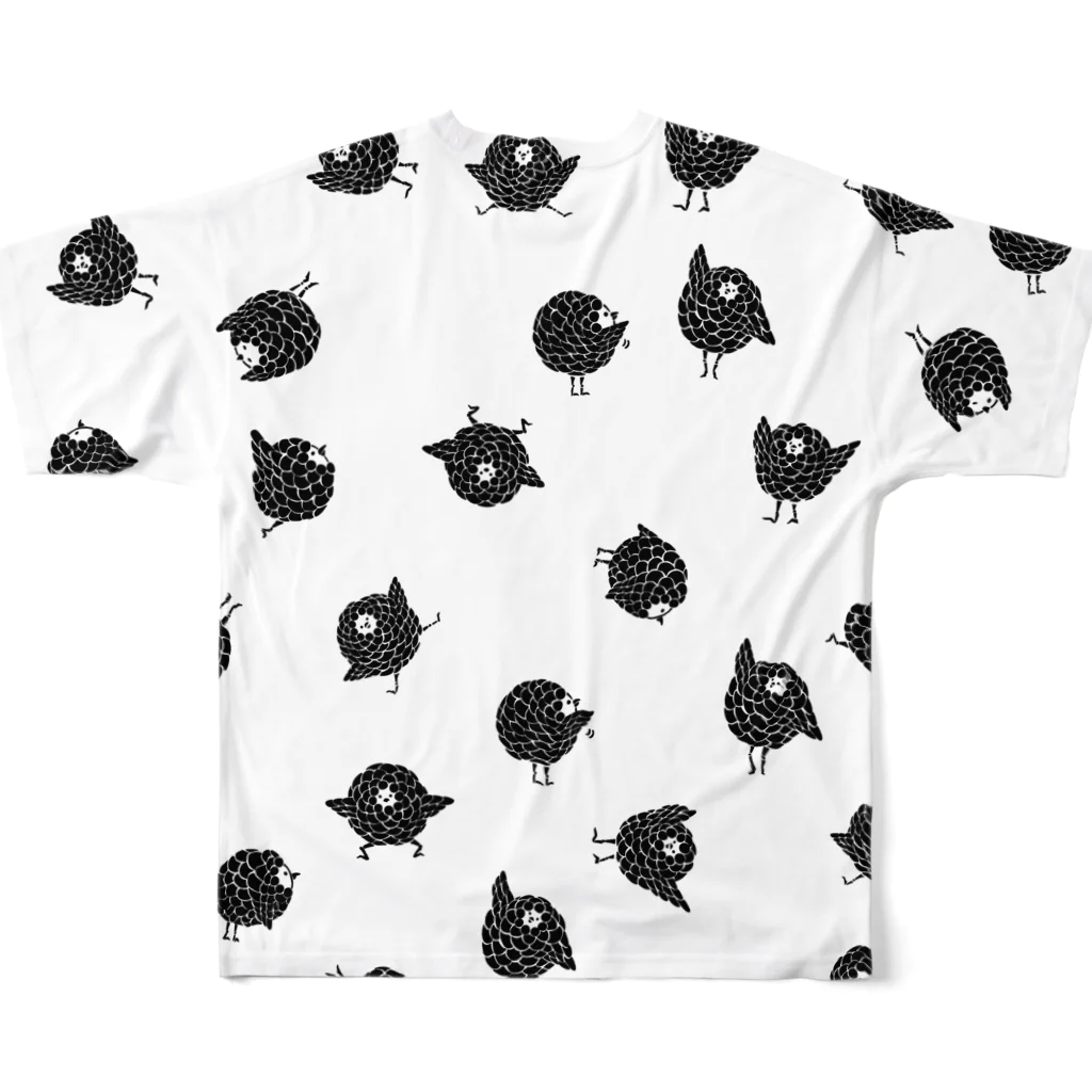 kusuda_subrowのリアクションサブロウ（黒） All-Over Print T-Shirt :back