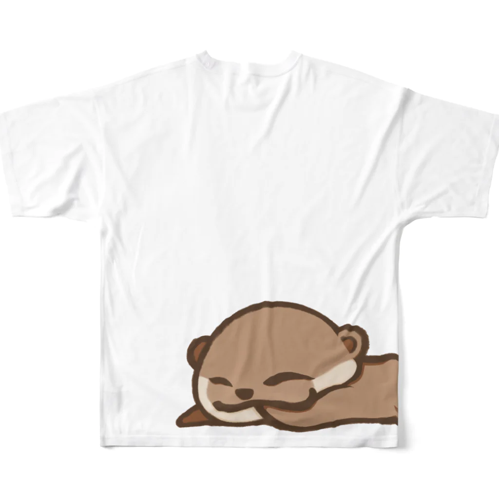 綾錦工房 りこりすのほされカワウソ All-Over Print T-Shirt :back