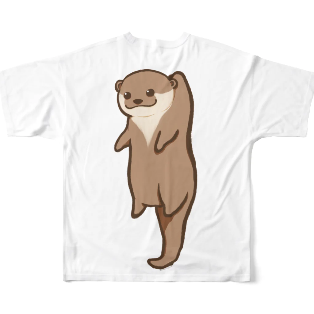 綾錦工房 りこりすのおしゃぶりカワウソ フルグラフィックTシャツの背面