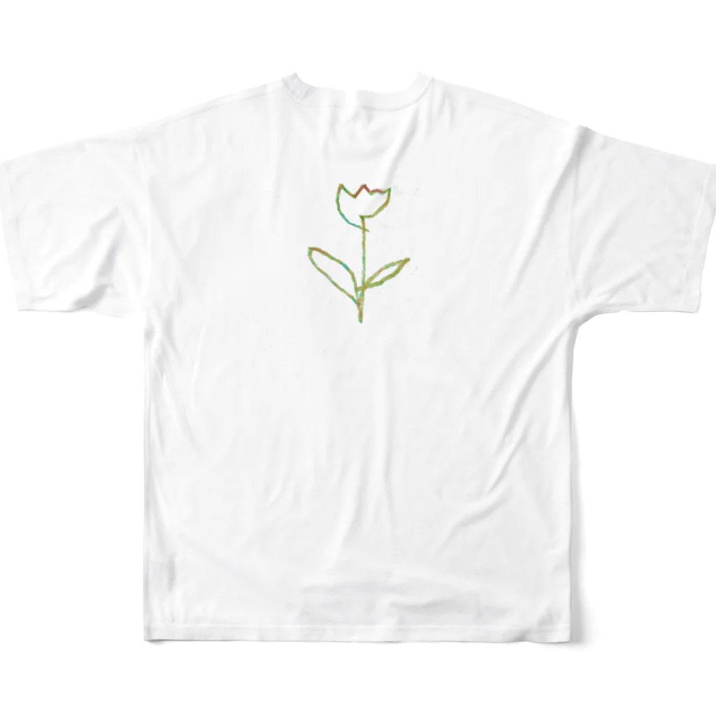 rilybiiの虹色 Tulip フルグラフィックTシャツの背面