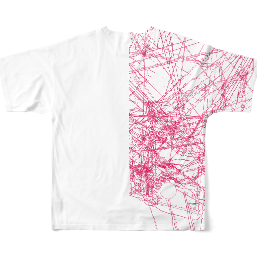 In+u1t/0NのIn+u1t0N #11 カオティック All-Over Print T-Shirt :back