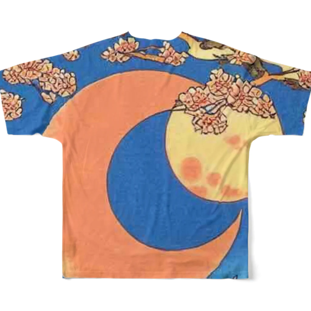 MedicalKUNの月夜に登る桃の花、美。 All-Over Print T-Shirt :back