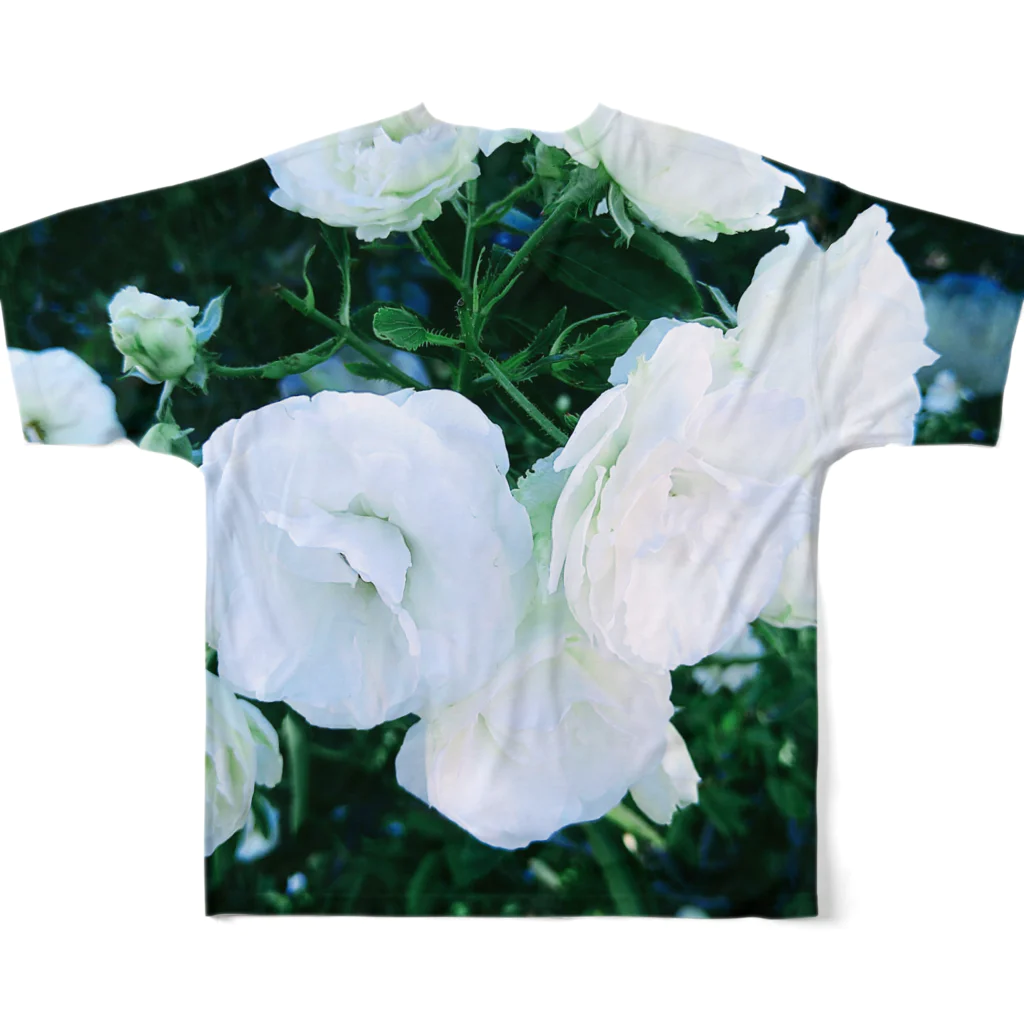 flowerの白薔薇1 フルグラフィックTシャツの背面