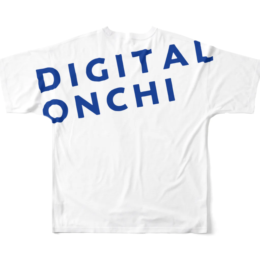 DIGITAL ONCHI 公式ストアのDIGITAL ONCHI BLUE（BIG斜め） フルグラフィックTシャツの背面