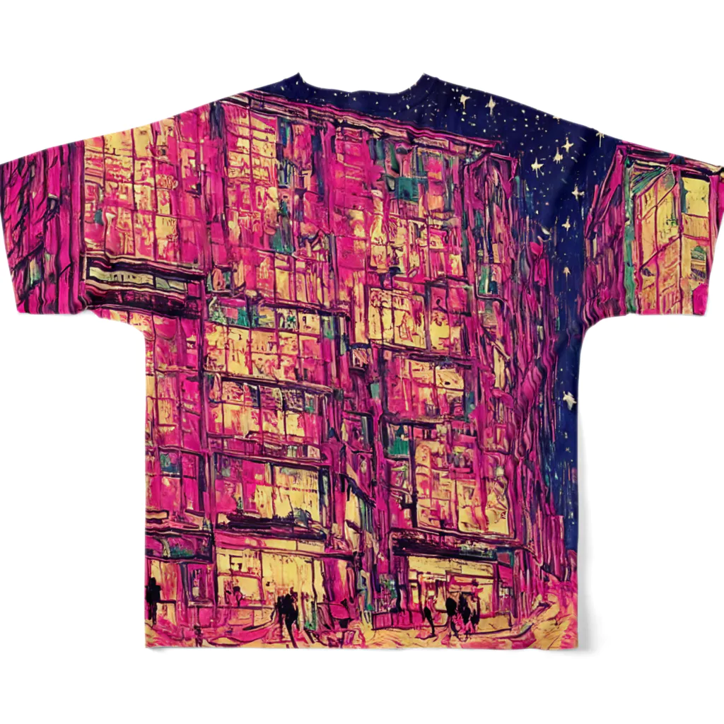 TakashiSのmodern pink city フルグラフィックTシャツの背面