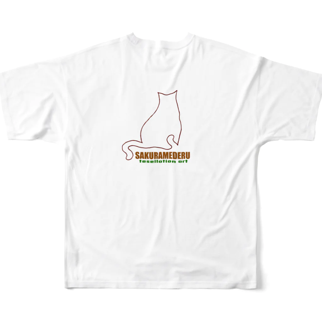 SAKURAMEDERUの猫フルグラフィックF All-Over Print T-Shirt :back