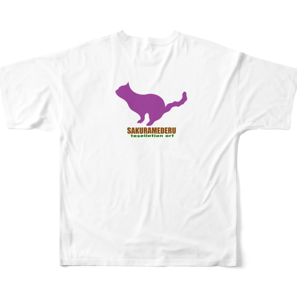 SAKURAMEDERUの猫フルグラフィック All-Over Print T-Shirt :back