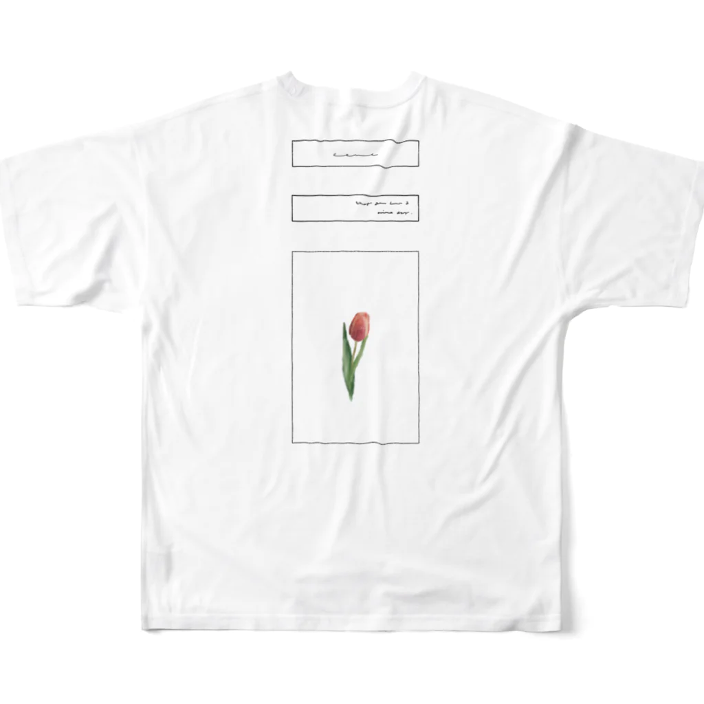 rilybiiのlogo flame × tulip flame フルグラフィックTシャツの背面