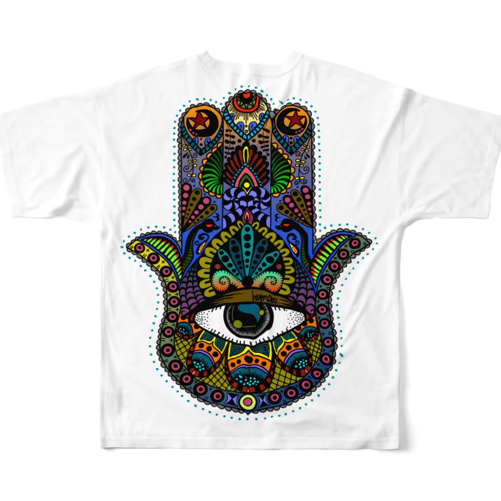 heymar のhamsa カラー All-Over Print T-Shirt :back