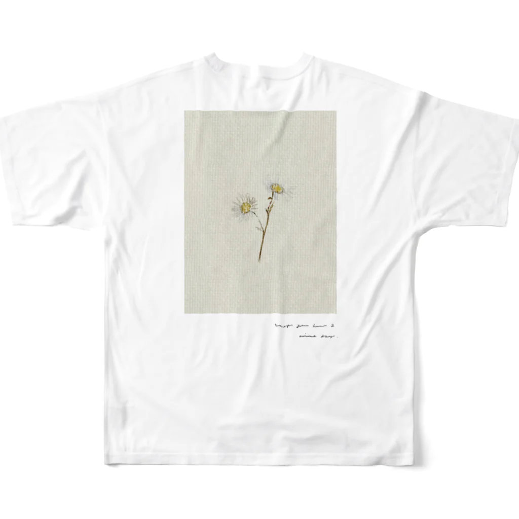 rilybiiのAntique beige green milky yellow ** フルグラフィックTシャツの背面