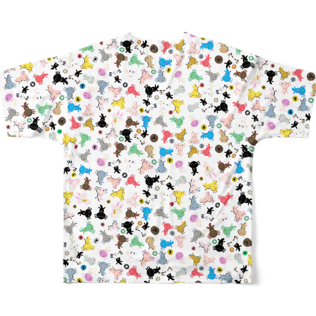 ウーパールーパーの館のごきげんウーパールーパー All-Over Print T-Shirt :back