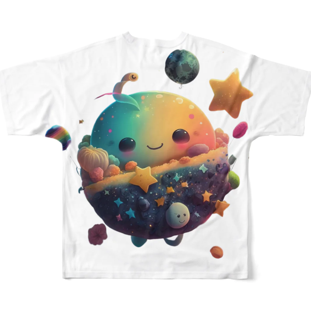 LalaDesign-shopのCuteStars02 フルグラフィックTシャツの背面