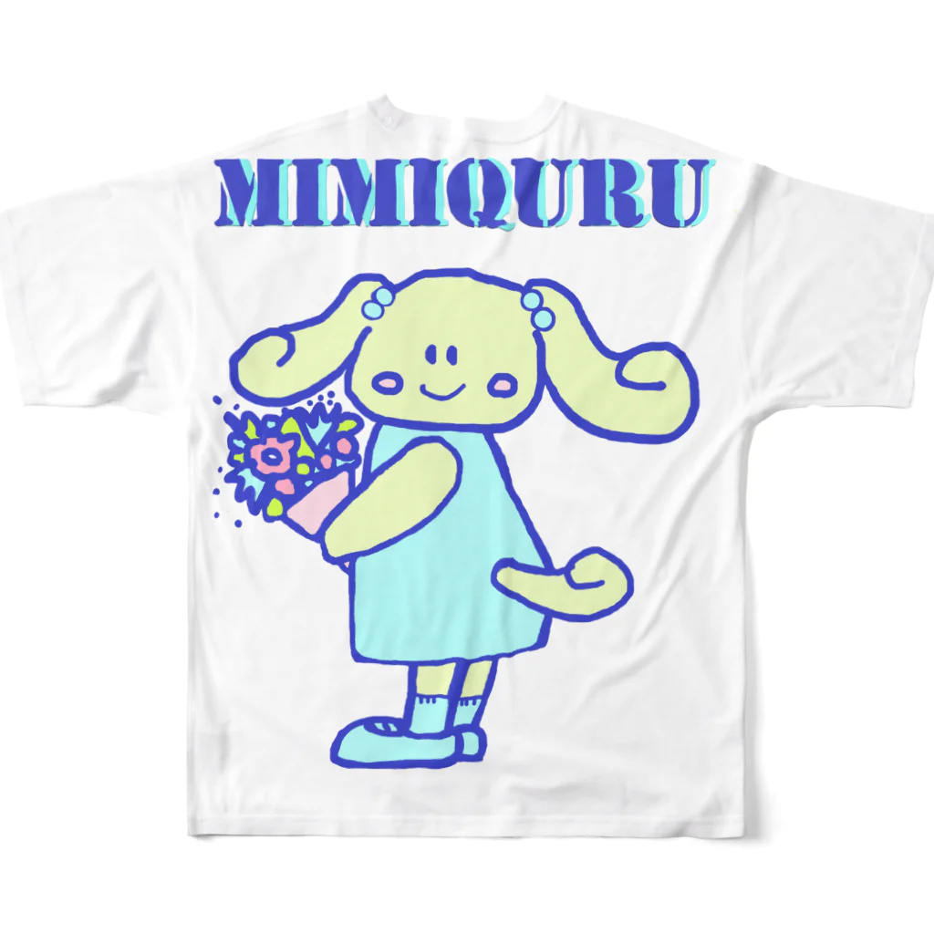  #satisfyingのMIMIQURU　ミミキュル　リラックス All-Over Print T-Shirt :back