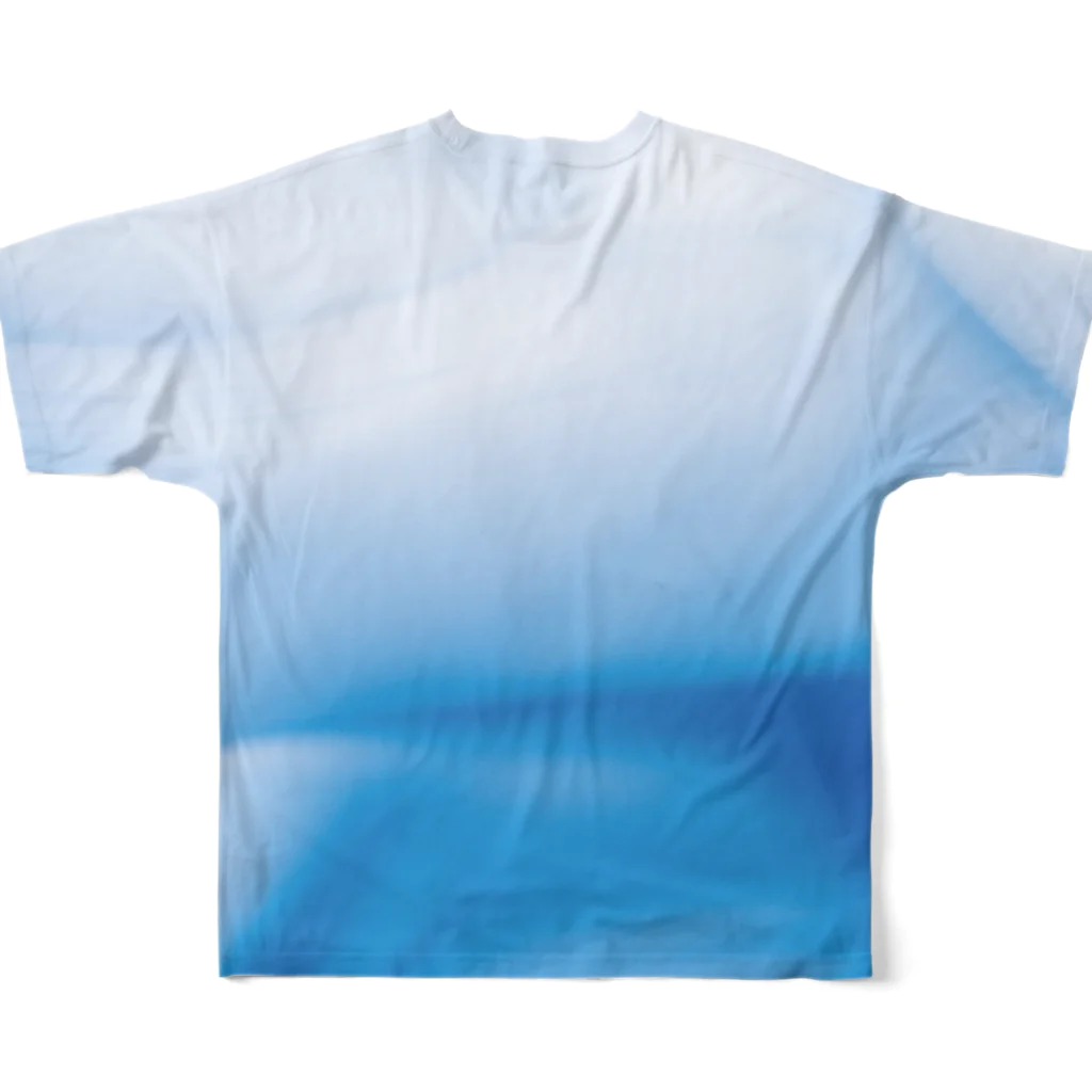 えび ☞ 液体彫刻の青水 フルグラフィックTシャツの背面