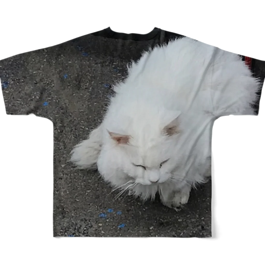 空屋　sorayakusakaの自転車屋のけむけむ猫 フルグラフィックTシャツの背面