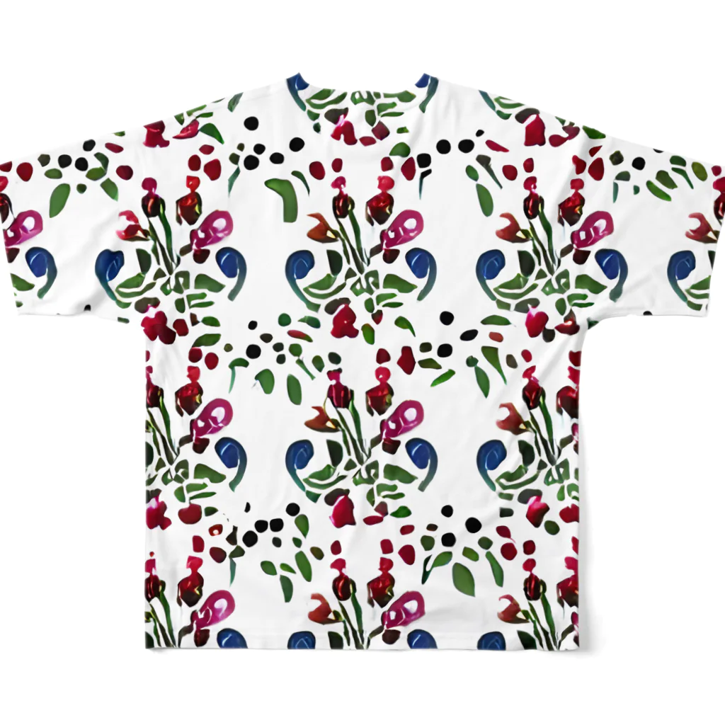 Kinpiragobohの小さい花のパターン All-Over Print T-Shirt :back