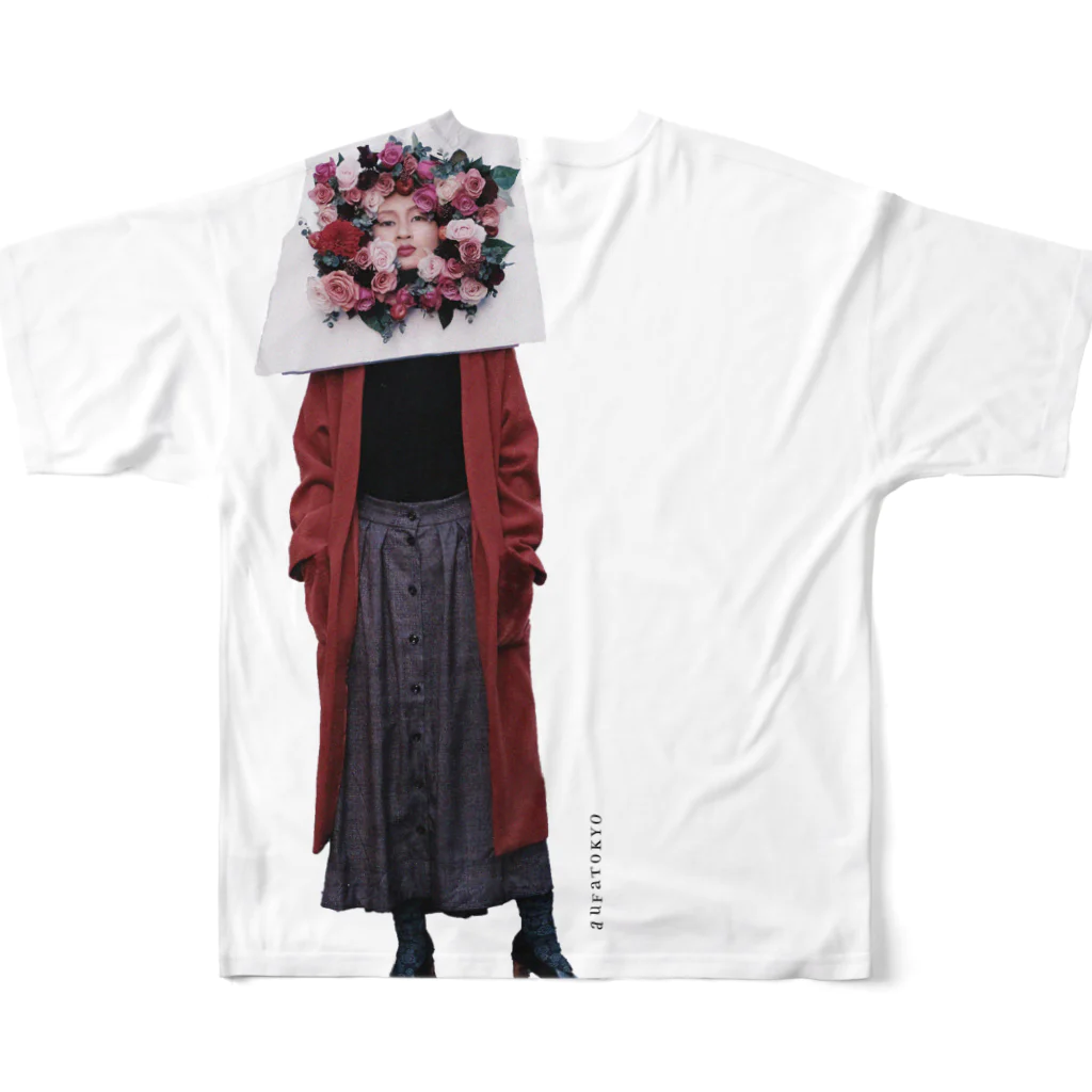 AUFATOKYOの頭の中はお花畑 フルグラフィックTシャツの背面