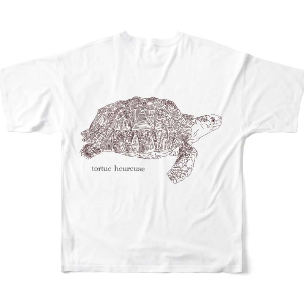 アニモーズのおっきーカメ All-Over Print T-Shirt :back