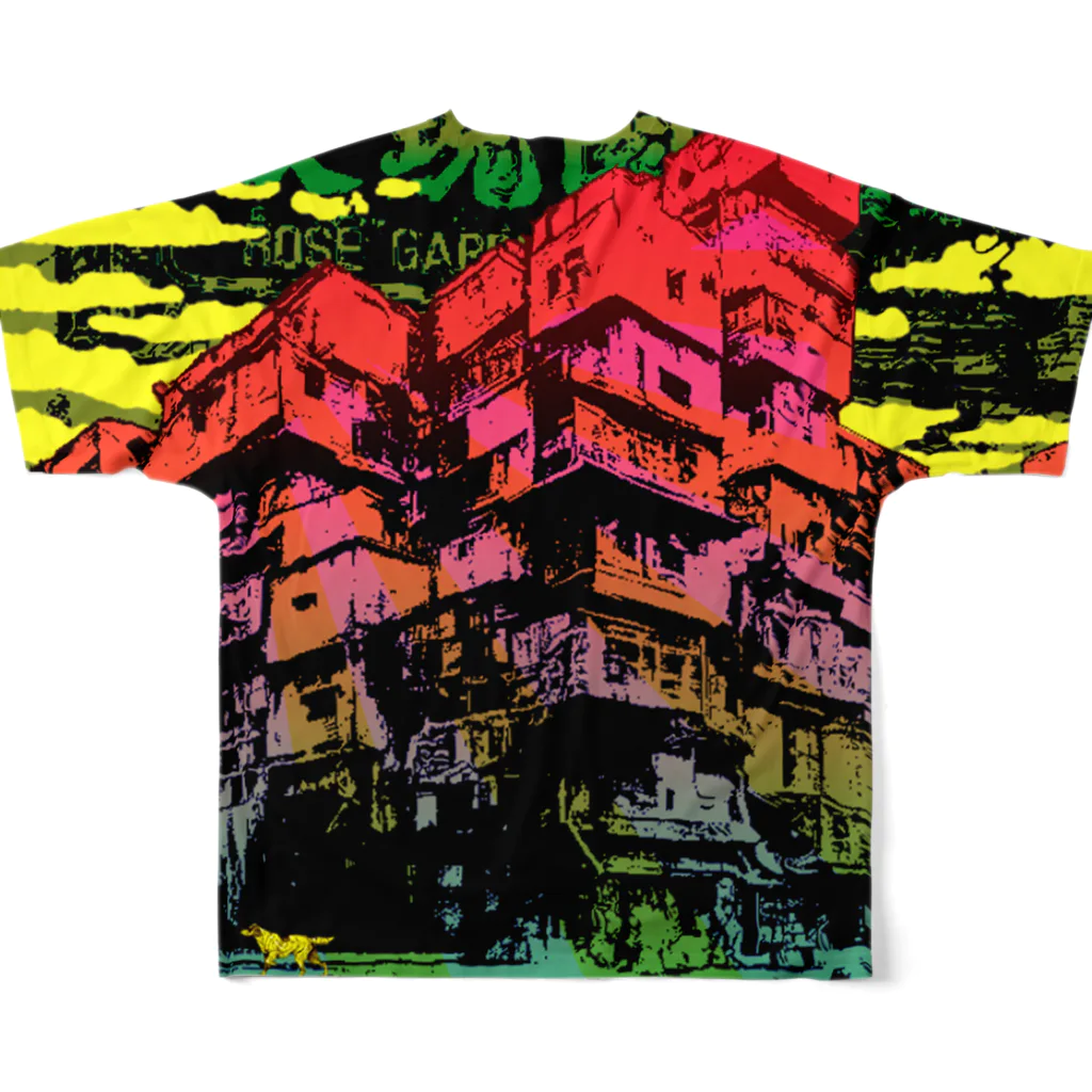 中華呪術堂（チャイナマジックホール）のﾌﾙｸﾞﾗﾌｨｯｸT・九龍混沌倶楽部 All-Over Print T-Shirt :back