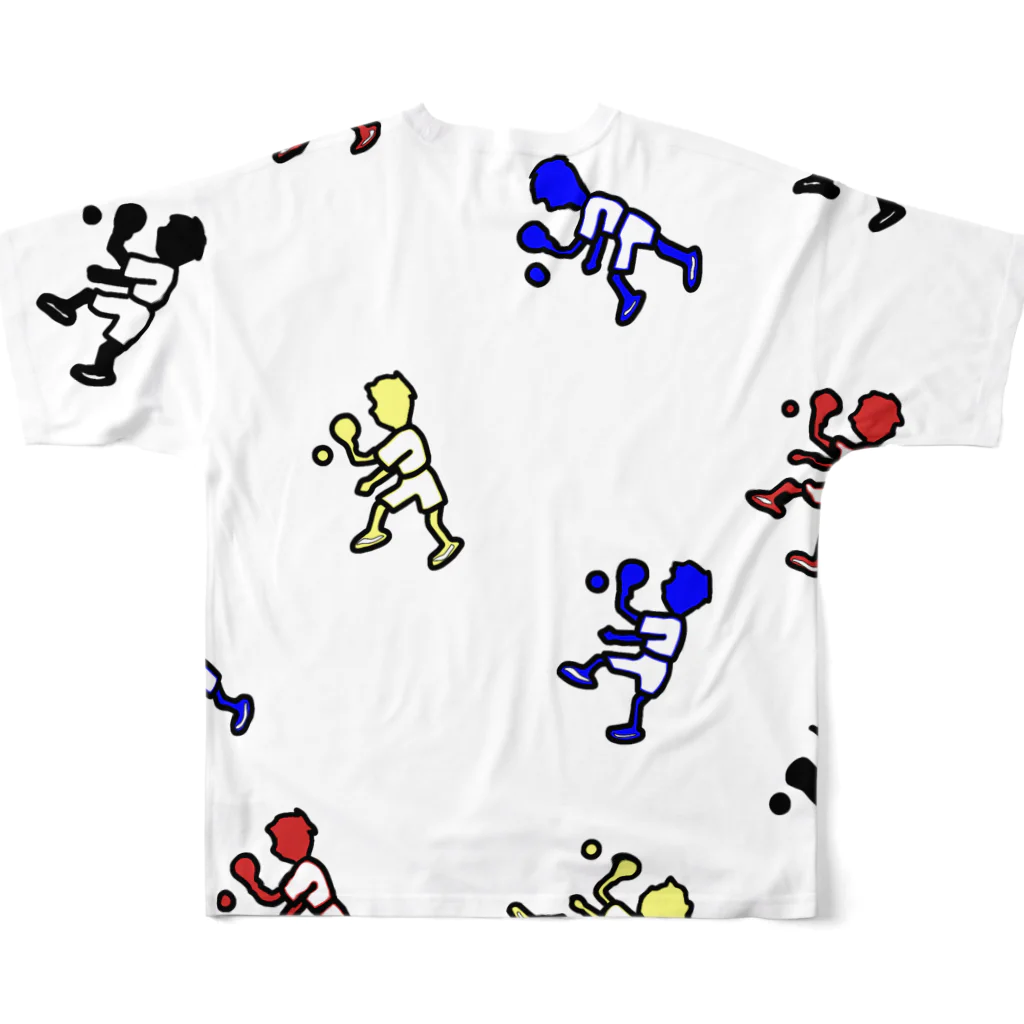 greetenの卓球めいいっぱい　卓球 All-Over Print T-Shirt :back