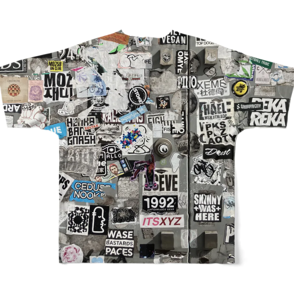 TOKYO STREET STICKERSのグラフィティ#4 All-Over Print T-Shirt :back