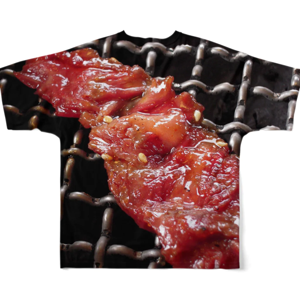 脂身通信Ｚの【フルグラフィック】焼肉♪230503 All-Over Print T-Shirt :back