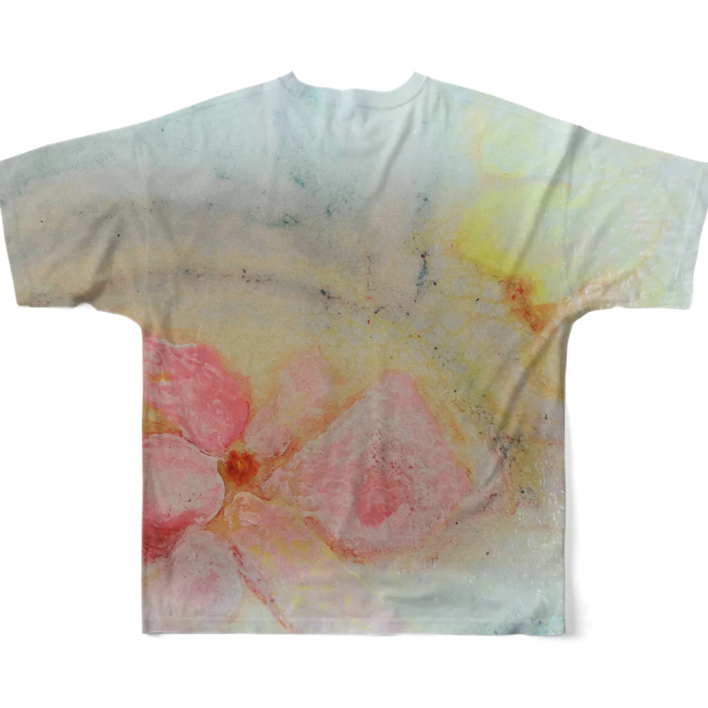 Mitsukoの水面に浮かぶ花 All-Over Print T-Shirt :back