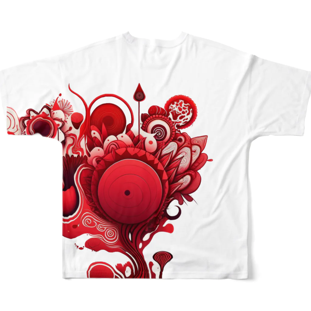 AliceDesignLab.のRed Design  All-Over Print T-Shirt :back