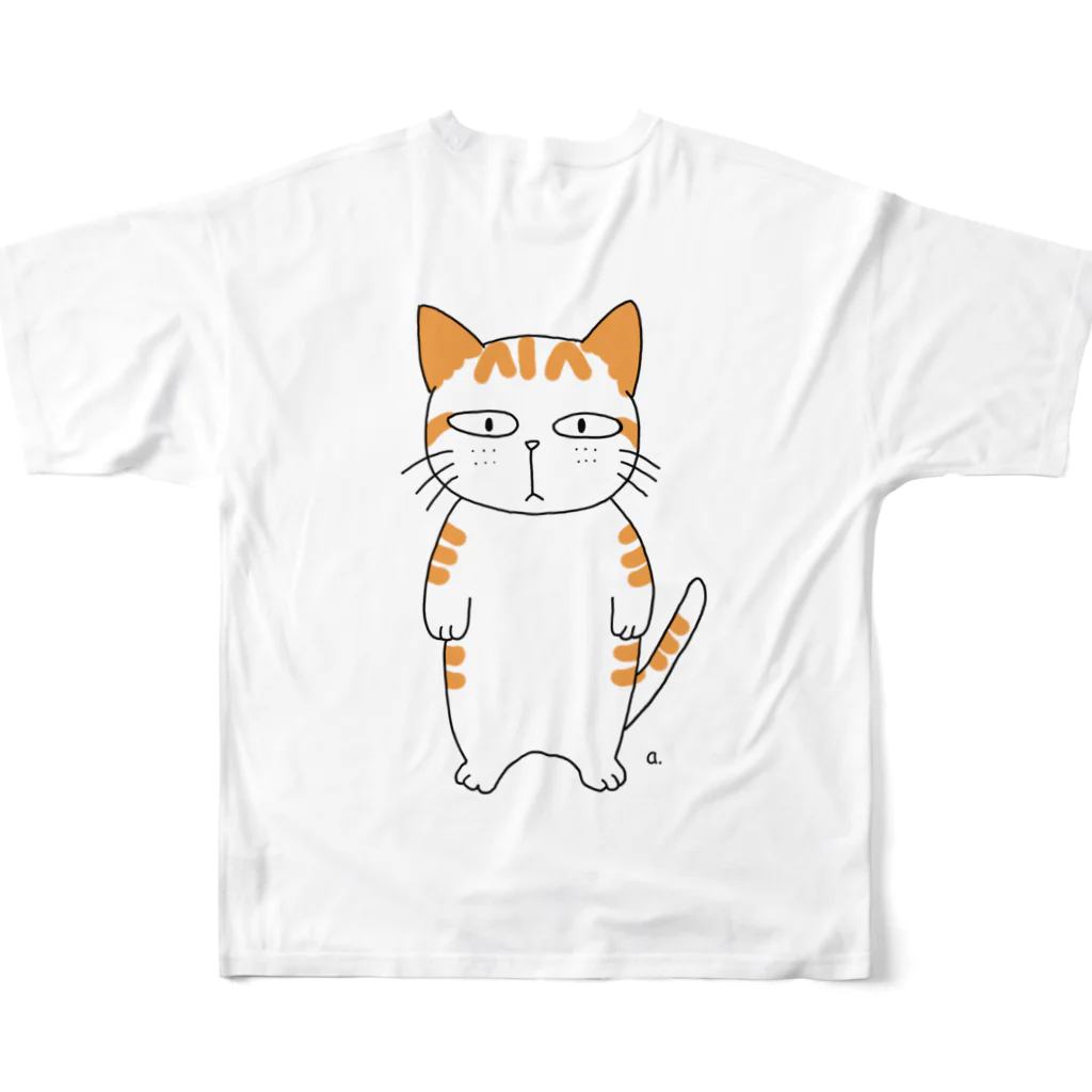 あけびの無愛想な茶トラ猫くん All-Over Print T-Shirt :back