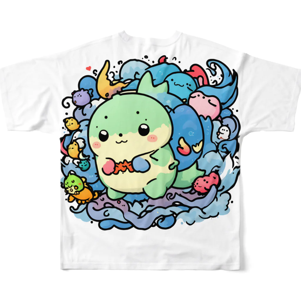 dongmuの【どんむオリジナル】キュートドラゴン フルグラフィックTシャツの背面