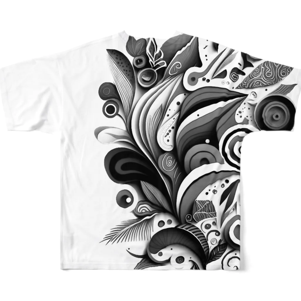 AliceDesignLab.のBlack&White フルグラフィックTシャツの背面