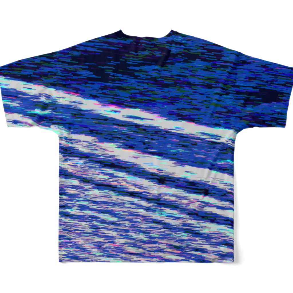 水草の波打ち際（夜） All-Over Print T-Shirt :back