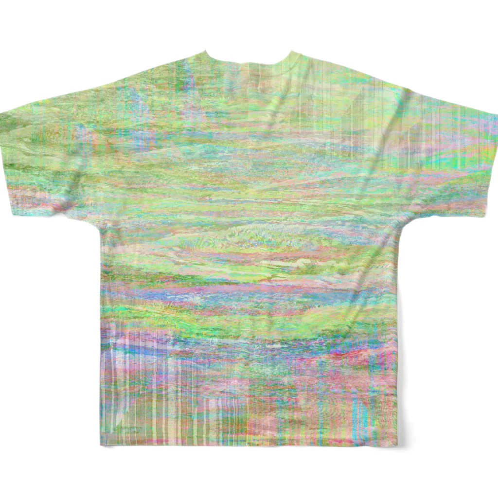 水草の涅槃 フルグラフィックTシャツの背面