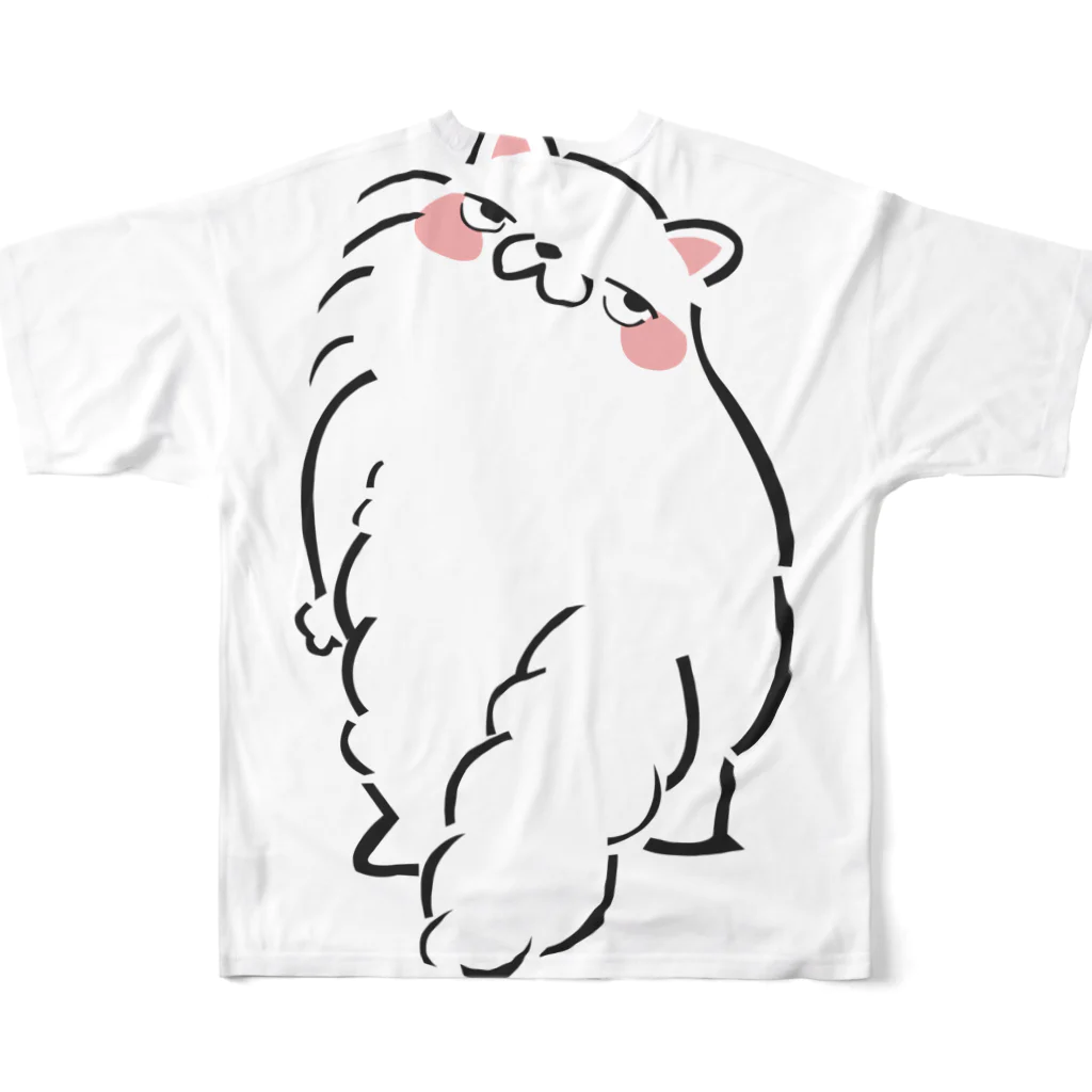 ふんわり本舗のしろねこ フルグラフィックTシャツの背面