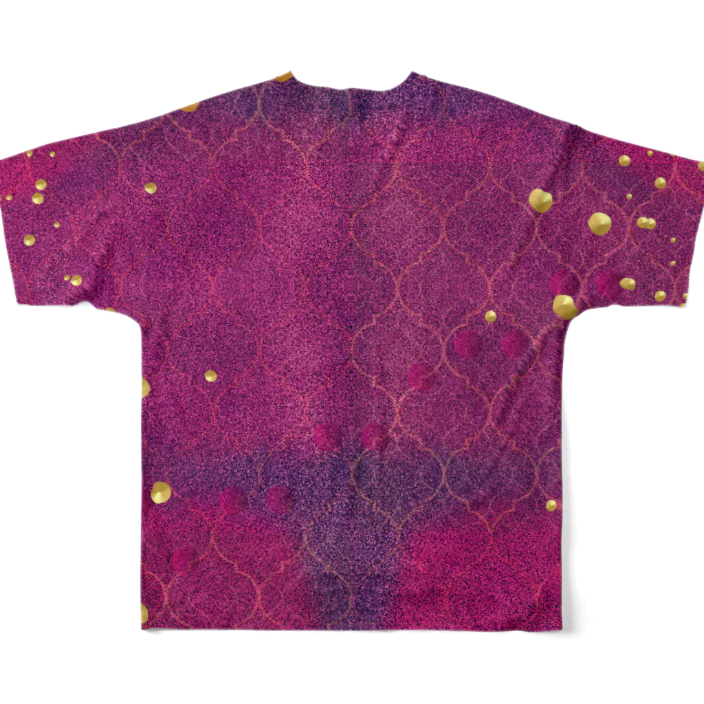 qasr el asulの魔法の絨毯　ピタヤピンク フルグラフィックTシャツの背面