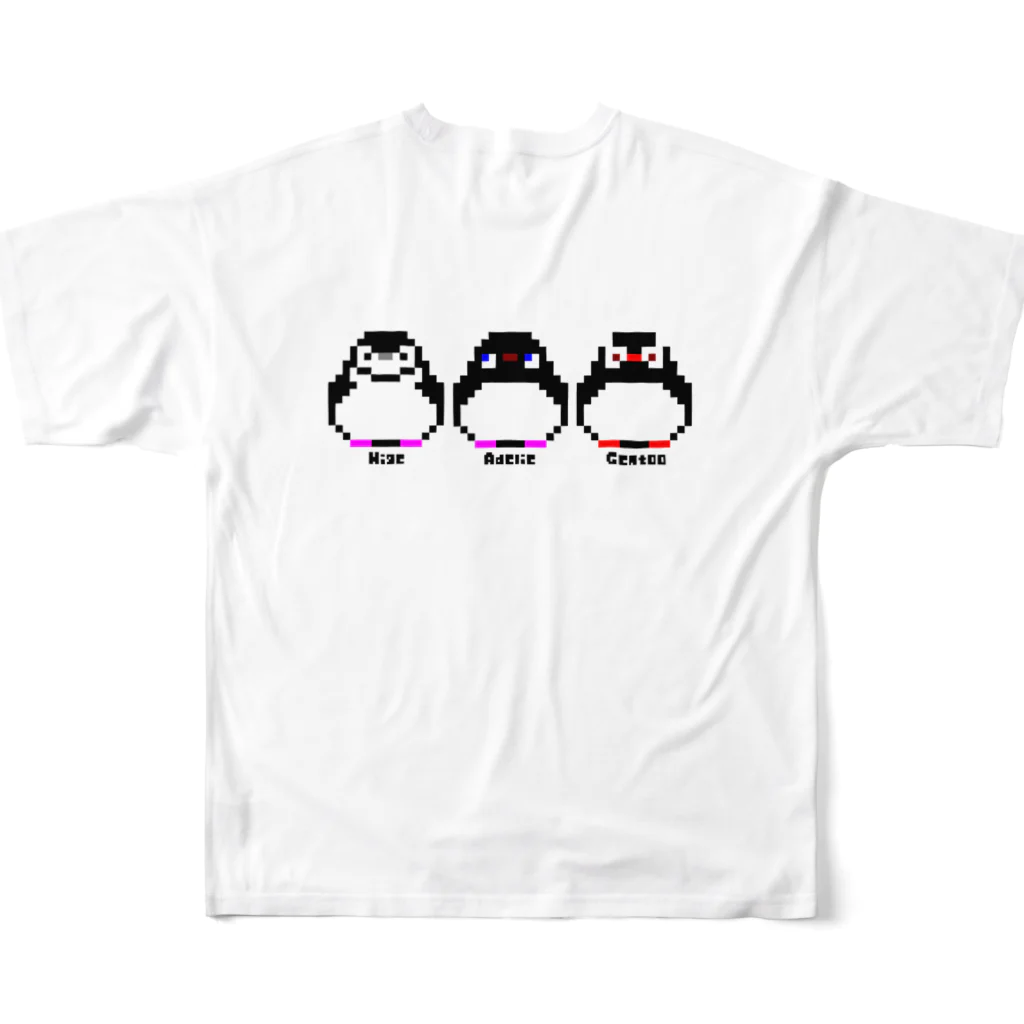 ヤママユ(ヤママユ・ペンギイナ)のピコピゴセリス(よこ) フルグラフィックTシャツの背面