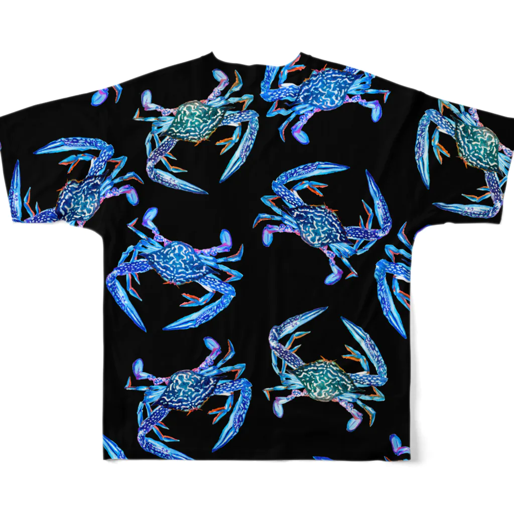 segasworksのガザミ散らし（黒） All-Over Print T-Shirt :back