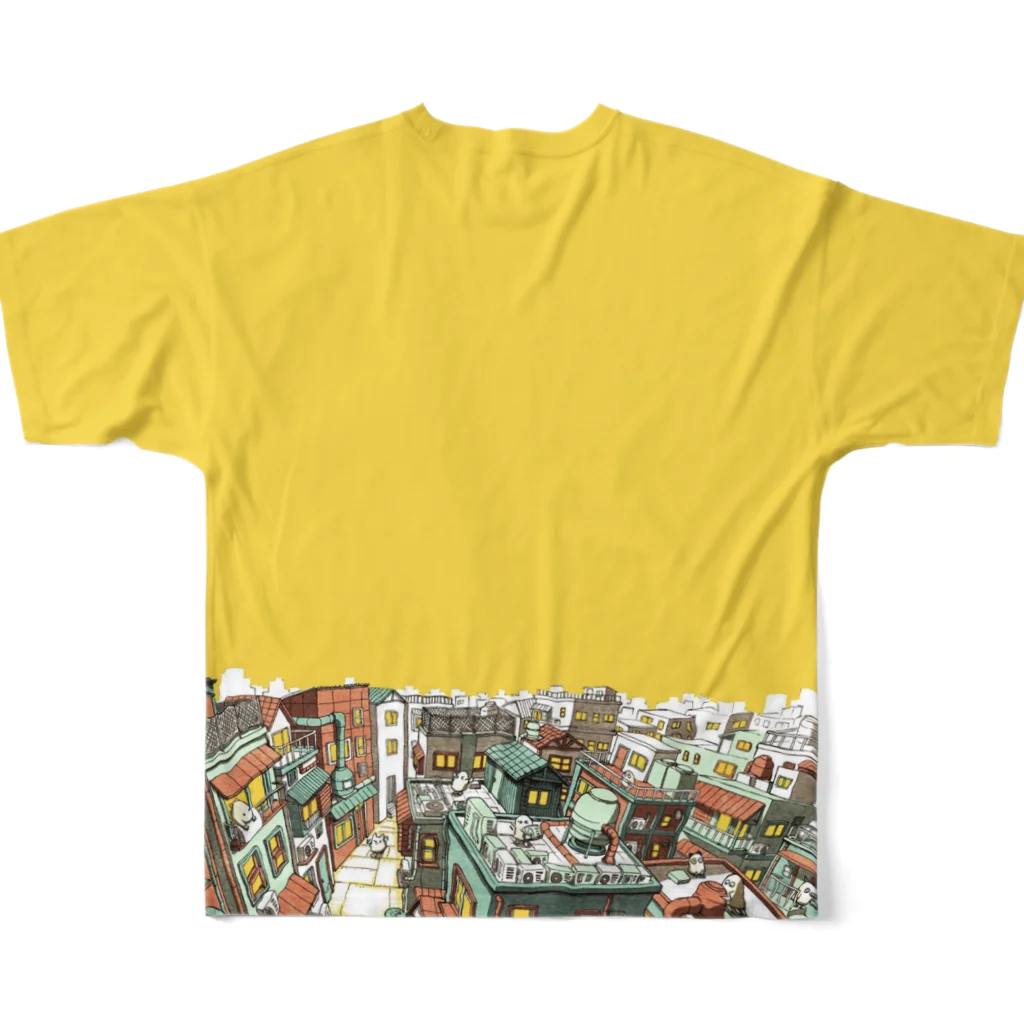 ナランジャSHOPのイエロー空の街並み All-Over Print T-Shirt :back