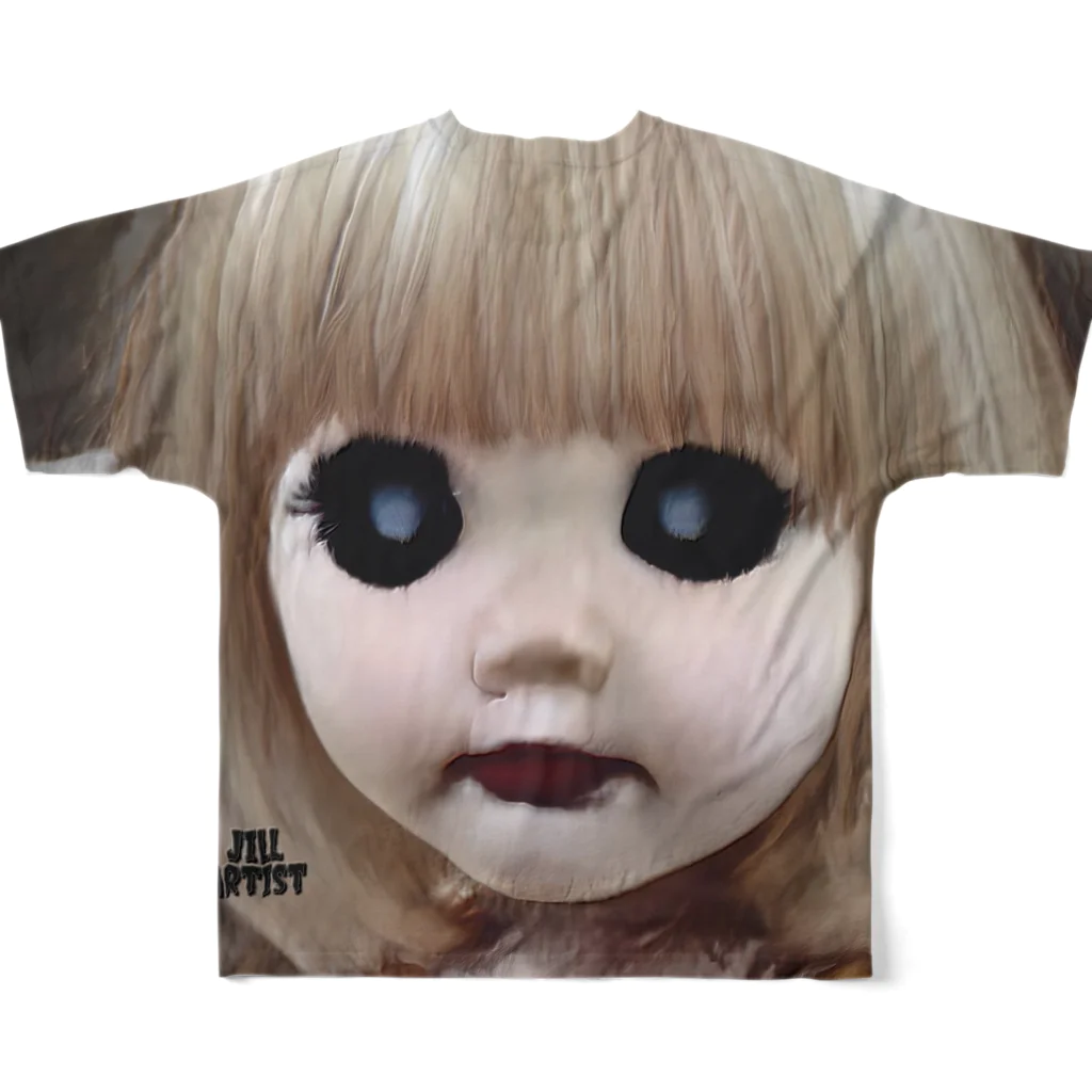 【ホラー専門店】ジルショップの怖い幼女の西洋人形 All-Over Print T-Shirt :back