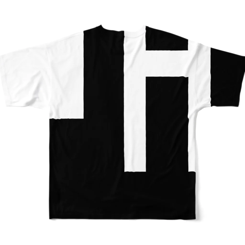 Blow-worksのLibra products. Black / White フルグラフィックTシャツの背面