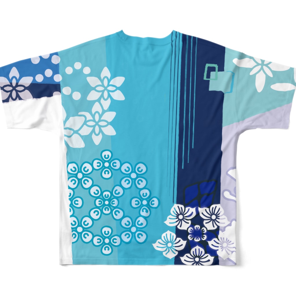矢高あおいの紫陽花紋 All-Over Print T-Shirt :back