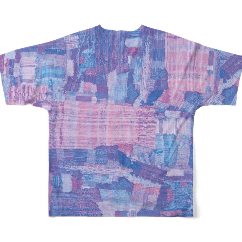 tailor P-cafe by HNPeerのORIコラージュPRINT -blue All-Over Print T-Shirt :back